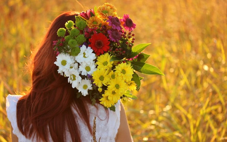 цветы, девушка, лето, flowers, girl, summer