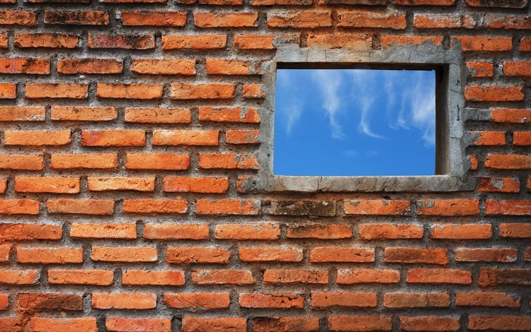 стена, окно, кирпичи, wall, window, bricks