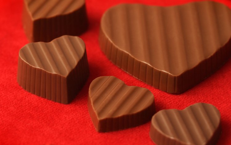 конфеты, сладости, сердце, шоколад, красный фон, candy, sweets, heart, chocolate, red background