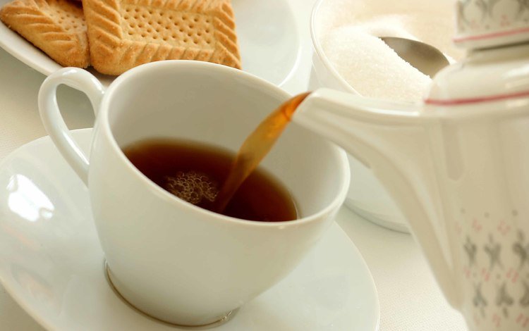 чашка, чай, сахар, печенье, доброе утро, cup, tea, sugar, cookies, good morning