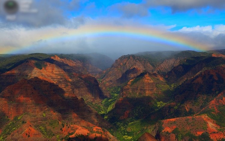 небо, каньон, радуга, красота, сша, каньон ваймеа, the sky, canyon, rainbow, beauty, usa, waimea canyon