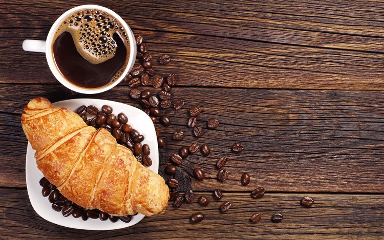 зерна, кофе, завтрак, выпечка, круасан, круассан, grain, coffee, breakfast, cakes, croissant