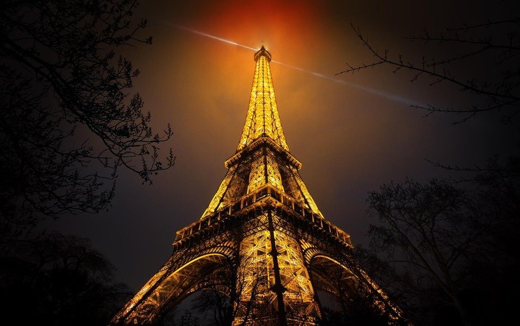 башня, париж, франция, эйфелева башня, ночь небо, tower, paris, france, eiffel tower, the night sky
