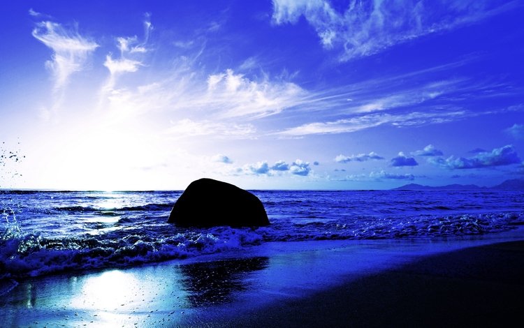 берег, волны, закат, пейзаж, море, сейшельские острова, shore, wave, sunset, landscape, sea, seychelles