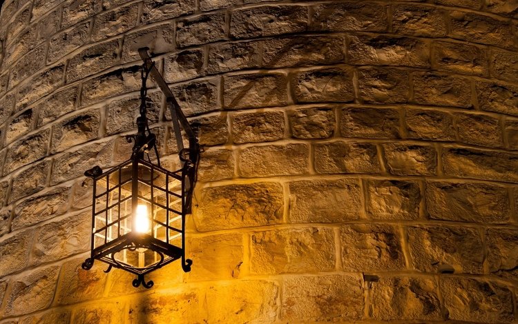 стена, фонарь, кирпич, лампочка, метал, изогнутые, wall lamp, легкие, wall, lantern, brick, light bulb, metal, curved, light