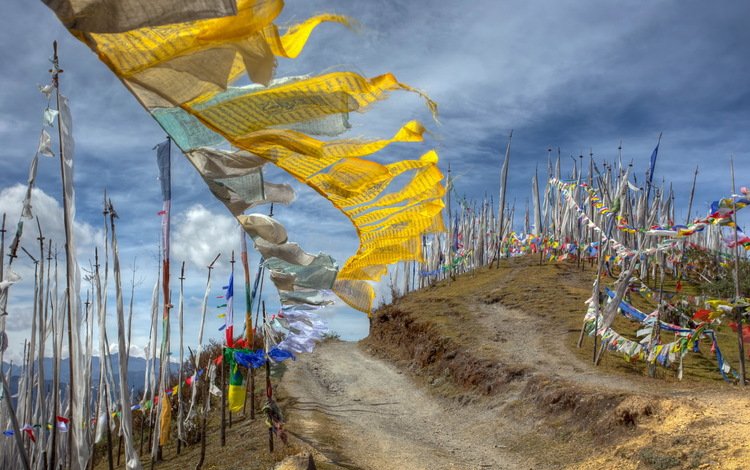 бутан, chele la pass, молитвенные флаги, bhutan, prayer flags
