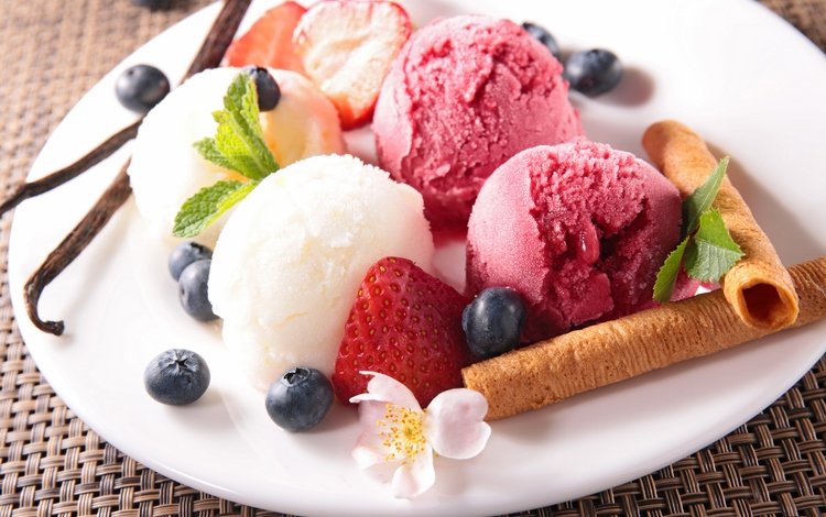 мороженое, ягоды, сладкое, десерт, ice cream, berries, sweet, dessert