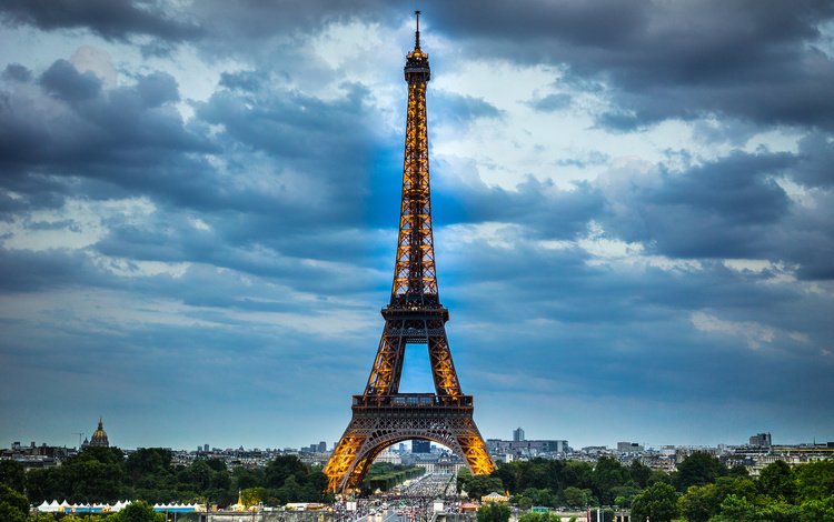 пейзаж, город, париж, франция, эйфелева башня, landscape, the city, paris, france, eiffel tower