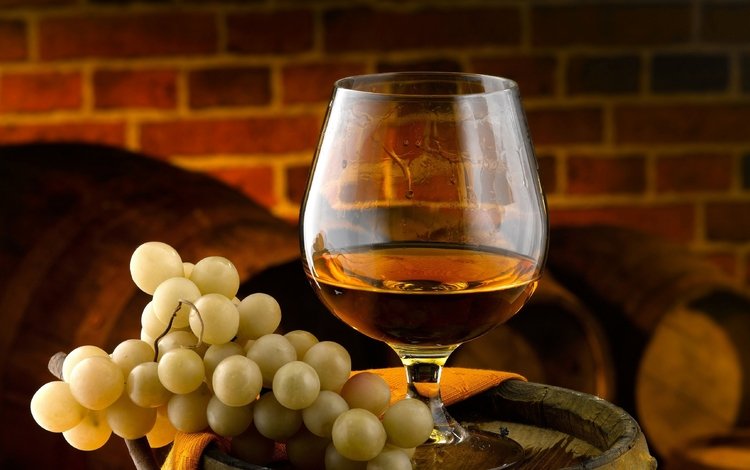 виноград, бокал, вино, бочки, коньяк, алкогольные напитки, grapes, glass, wine, barrels, cognac, alcoholic beverages