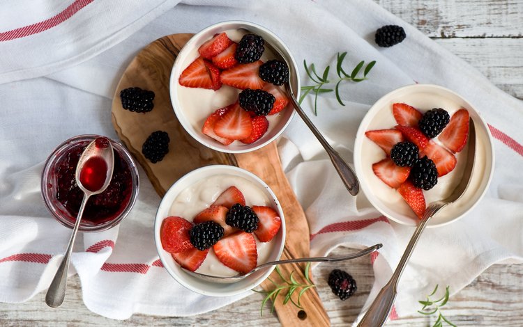 клубника, джем, ягоды, ежевика, anna verdina, йогурт, strawberry, jam, berries, blackberry, yogurt