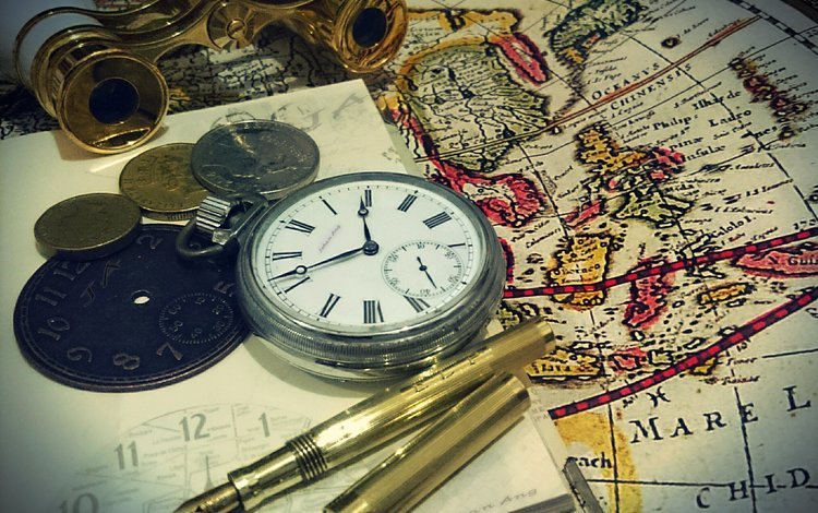 ручка, карта, часы, деньги, бинокль, handle, map, watch, money, binoculars