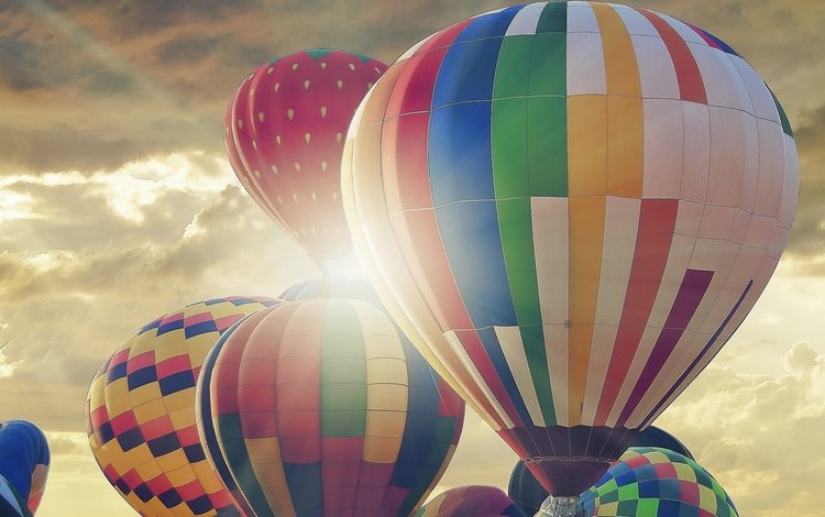 небо, разноцветные, воздушные шары, воздушный шар, аэростат, аэростаты, the sky, colorful, balloons, balloon