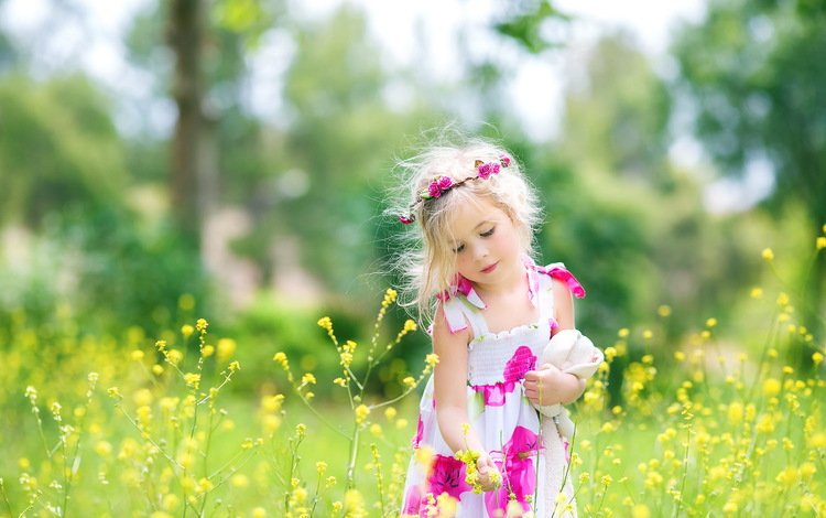 цветы, природа, лето, девочка, ребенок, детство, венок, flowers, nature, summer, girl, child, childhood, wreath