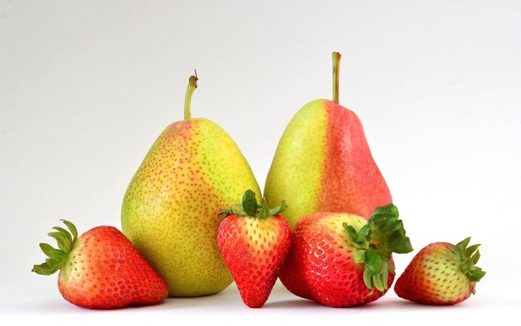 фон, фрукты, клубника, ягоды, груши, background, fruit, strawberry, berries, pear