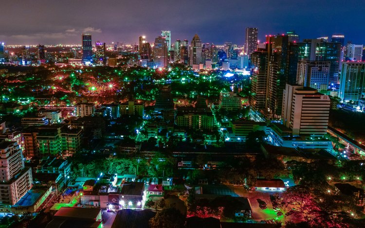 ночь, город, мегаполис, дома, таиланд, бангкок, night, the city, megapolis, home, thailand, bangkok