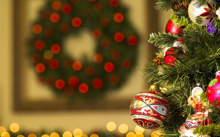 новый год, елка, шары, фон, рождество, елочные игрушки, new year, tree, balls, background, christmas, christmas decorations