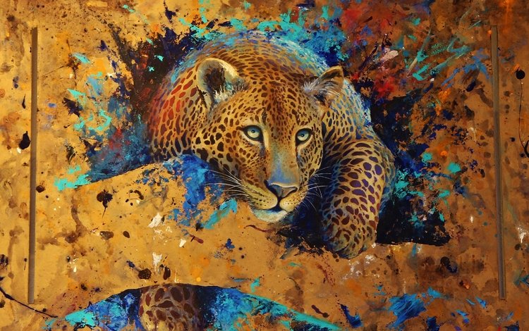 арт, леопард, зверь, art, leopard, beast
