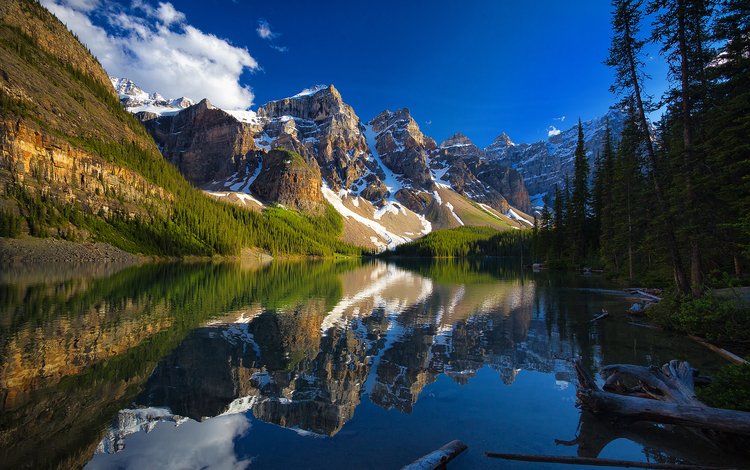 озеро, горы, отражение, канада, альберта, национальный парк банф, морейн, lake, mountains, reflection, canada, albert, banff national park, moraine