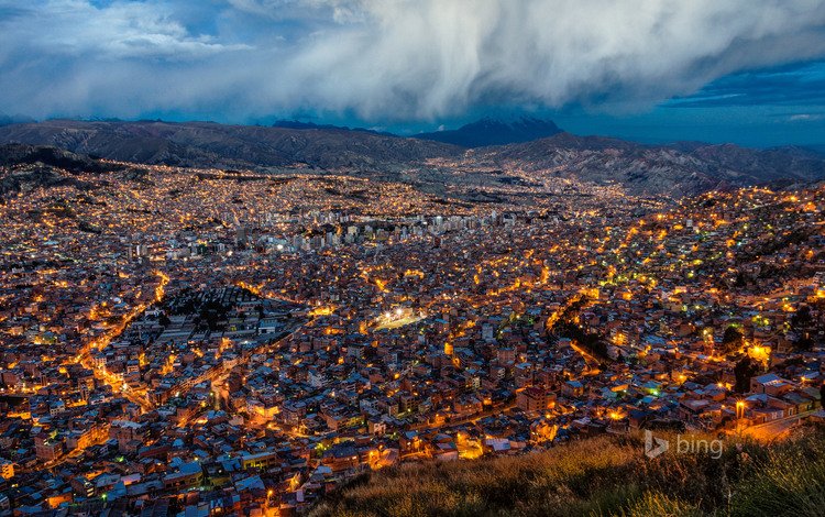 город, боливия, bing, ла-пас, the city, bolivia, la paz