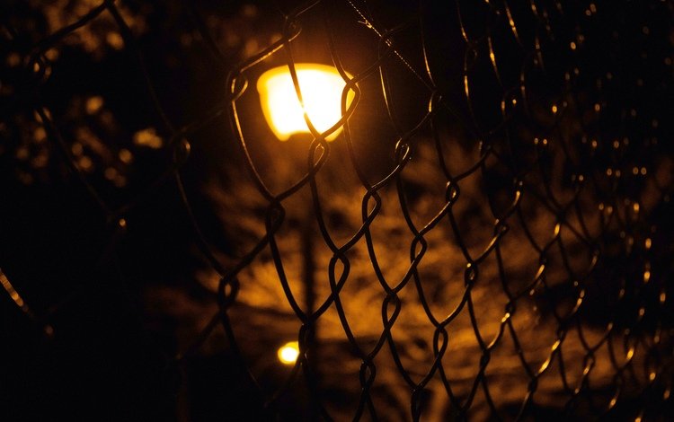 свет, забор, сетка, фонарь, light, the fence, mesh, lantern