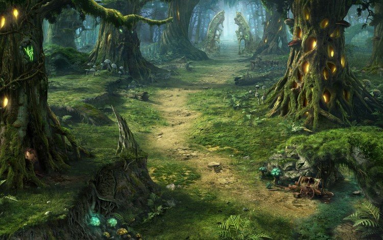 арт, фэнтези, фантастический лес, art, fantasy, fantastic forest