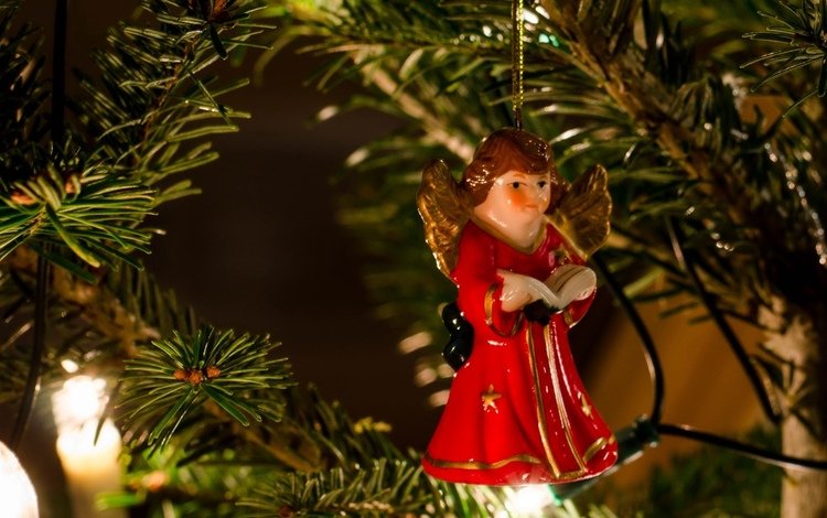 новый год, елка, игрушка, ангел, праздник, огоньки, new year, tree, toy, angel, holiday, lights