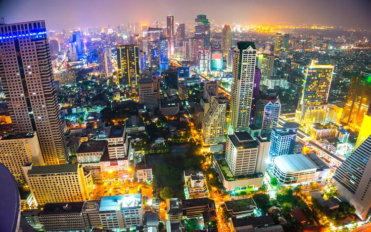 ночь, огни, город, бангкок, night, lights, the city, bangkok