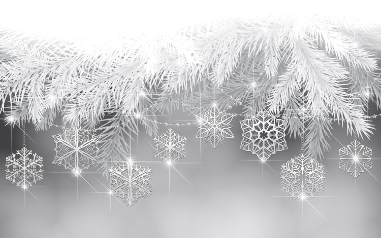 новый год, елка, снежинки, праздник, веточки, new year, tree, snowflakes, holiday, twigs