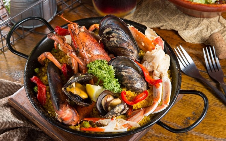 каша, морепродукты, моллюски, омар, porridge, seafood, shellfish, omar