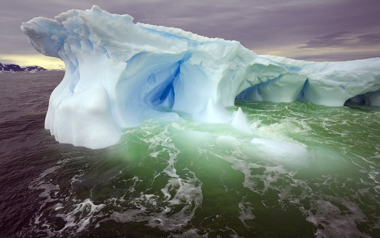 вода, айсберг, холод, пена, льдина, water, iceberg, cold, foam, floe