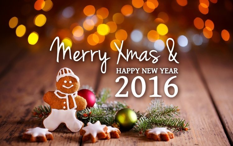 новый год, 2016, пряник, шары, надпись, поздравление, рождество, пожелание, печеньки, веточки, new year, gingerbread, balls, the inscription, congratulations, christmas, wish, cookies, twigs