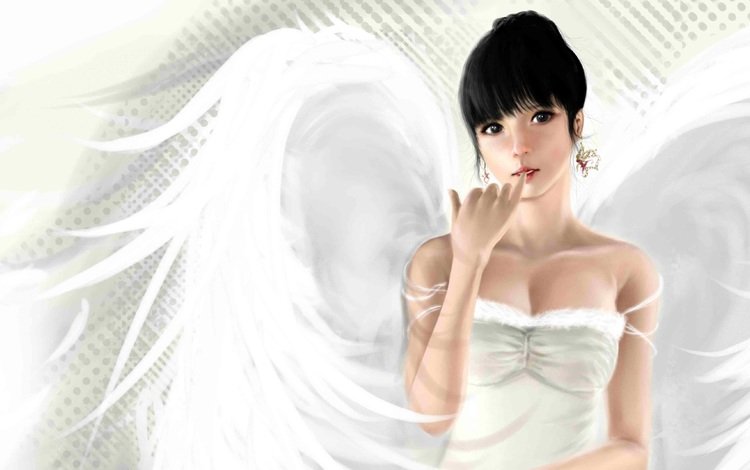 арт, девушка, фон, крылья, ангел, art, girl, background, wings, angel