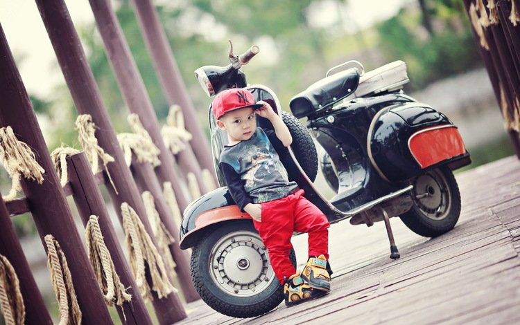 фон, мальчик, мотороллер, background, boy, scooter