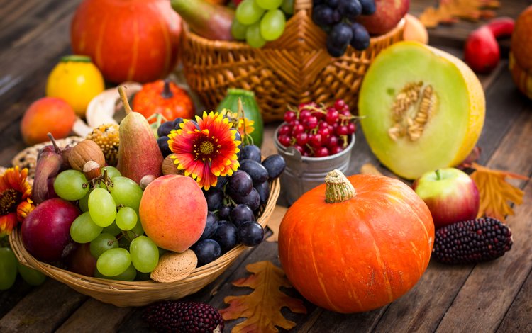 виноград, осень, урожай, персик, тыква, осен, красотуля, grapes, autumn, harvest, peach, pumpkin