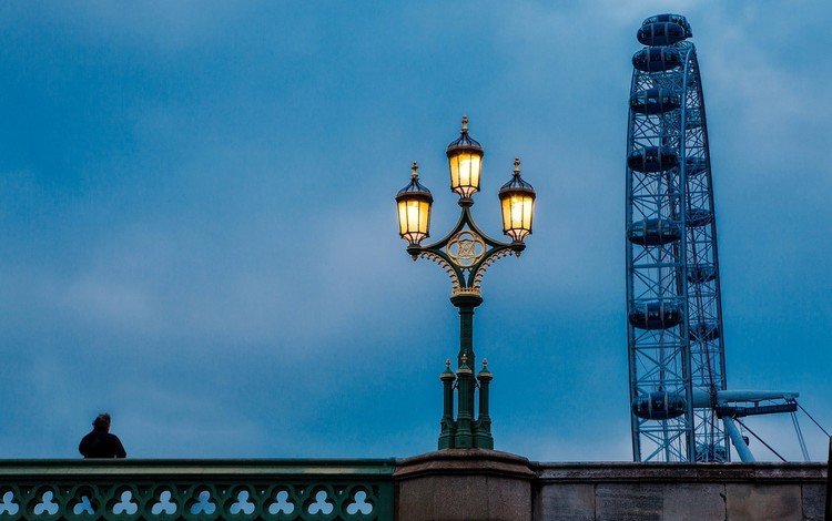 ночь, лондон, город, фонарь, night, london, the city, lantern