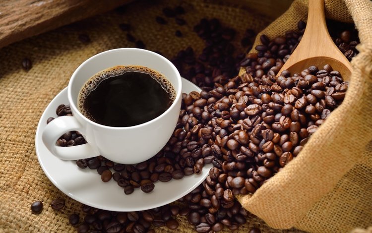 напиток, кофе, чашка, кофейные зерна, drink, coffee, cup, coffee beans