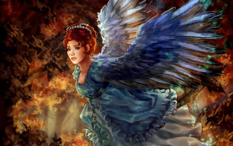 арт, девушка, крылья, ангел, живопись, art, girl, wings, angel, painting