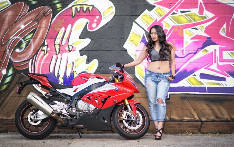 девушка, фон, мотоцикл, girl, background, motorcycle