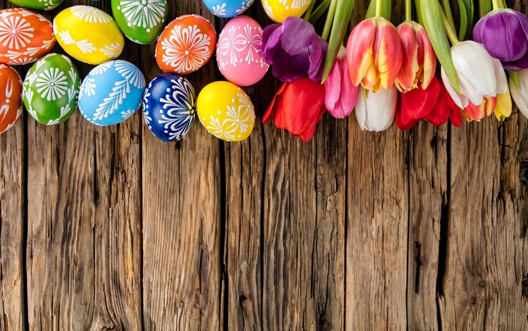 тюльпаны, зеленые пасхальные, довольная, пасха, красочная, яйца, праздник, дерева, тульпаны,  цветы, глазунья, весенние, tulips, happy, easter, colorful, eggs, holiday, wood, flowers, spring