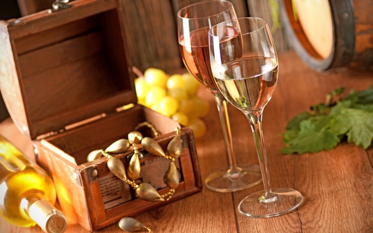 украшения, виноград, вино, бутылка, бокалы, бижутерия, вина, шкатулка, белое вино, white wine, decoration, grapes, wine, bottle, glasses, jewelry, box