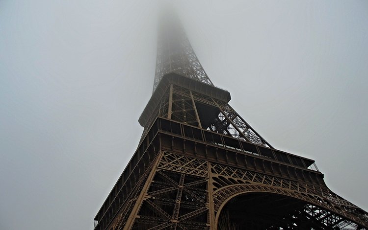туман, париж, эйфелева башня, fog, paris, eiffel tower