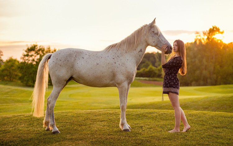лошадь, природа, девушка, поза, модель, лицо, конь, длинные волосы, босиком, barefoot, horse, nature, girl, pose, model, face, long hair
