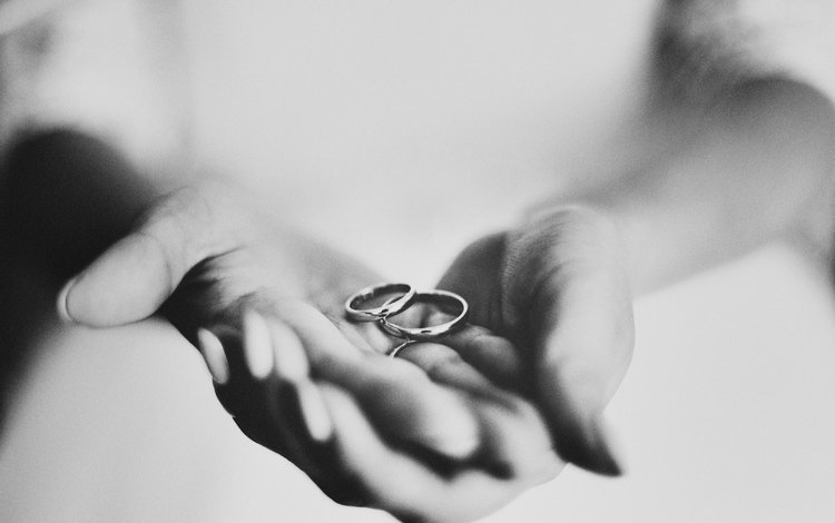 чёрно-белое, руки, кольца, обручальные, black and white, hands, ring, wedding