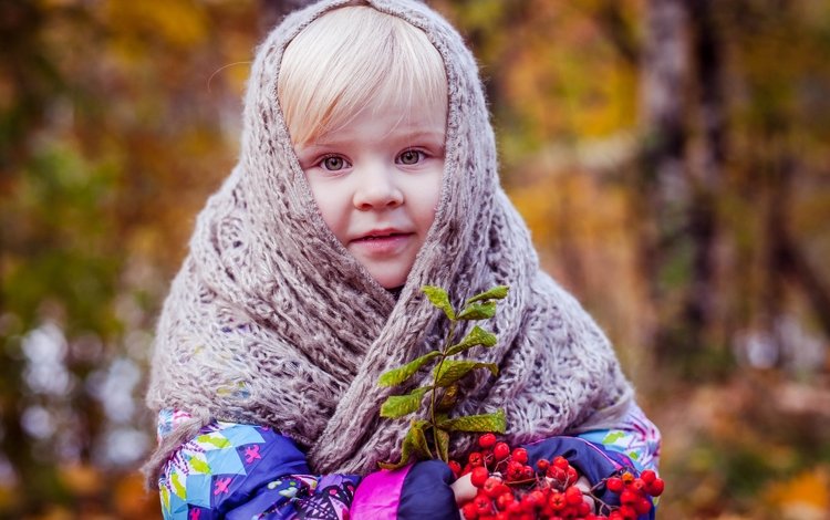 девочка, ребенок, платок, girl, child, shawl