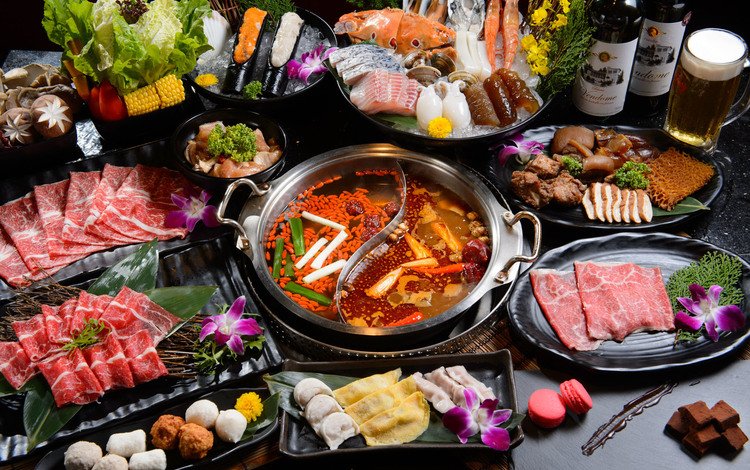 овощи, мясо, рыба, морепродукты, суп, ассорти, блюда, китайская кухня, vegetables, meat, fish, seafood, soup, cuts, meals, chinese cuisine
