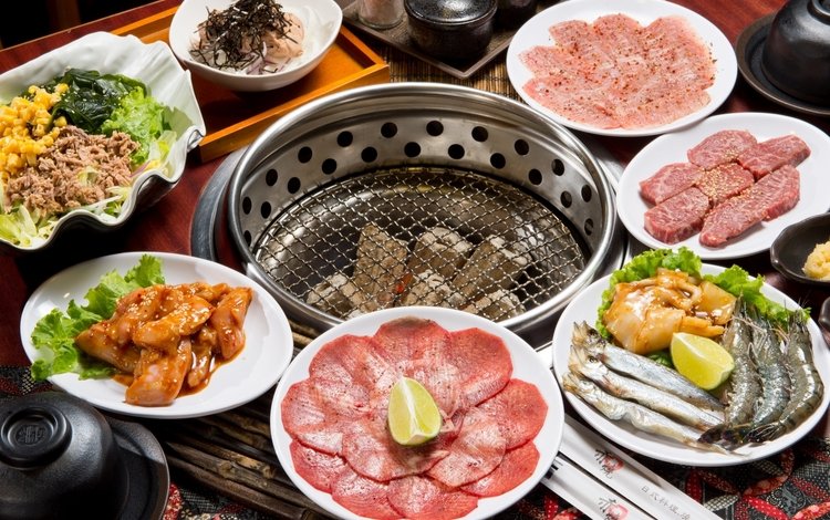 мясо, морепродукты, ассорти, китайская кухня, meat, seafood, cuts, chinese cuisine