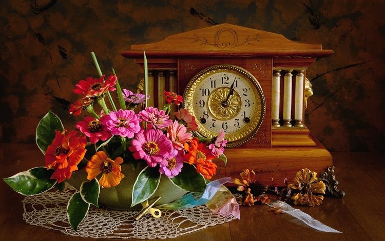 текстура, часы, букет, цинния, texture, watch, bouquet, zinnia