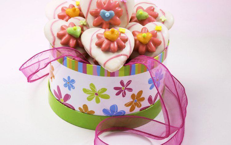 сердце, коробка, сладкое, печенье, выпечка, глазурь, baking, сердечка, heart, box, sweet, cookies, cakes, glaze
