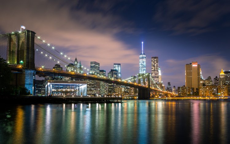 ночь, ист-ривер, мост, бруклин бридж, сша, нью-йорк, манхеттен, манхэттен, new york city, nyc, бруклинский мост, бруклин, brooklyn, night, east river, bridge, usa, new york, manhattan, brooklyn bridge