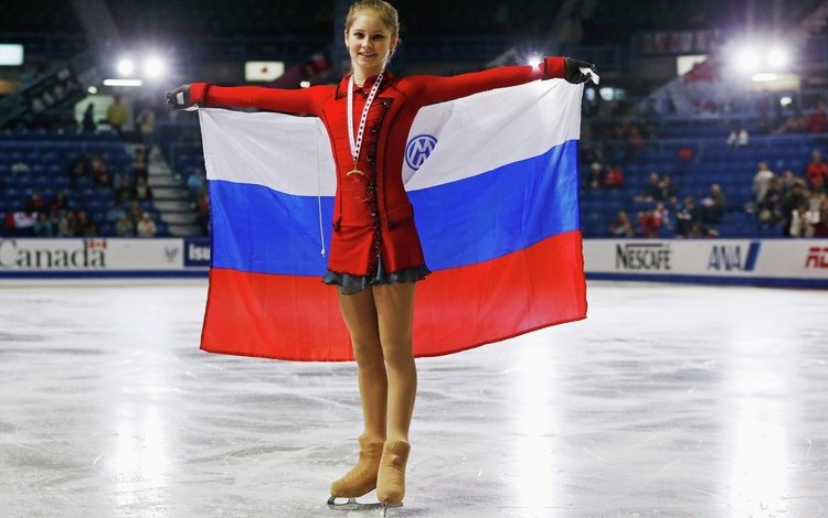 медаль, флаг, юлия липницкая, фигуристка, чемпионка, medal, flag, yulia lipnitskaya, skater, champion